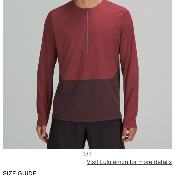 Mens Lululemon collarless half-zipper - Picture 3 of 3